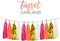 20PCS Hot Pink Orange DIY Tissue Tassel Banner Paper Party Garland Streamer for Graduation Summer Luau Flamingo Girl Baby Shower Pumpkin Birthday Party Wedding Nursery Classroom Décor